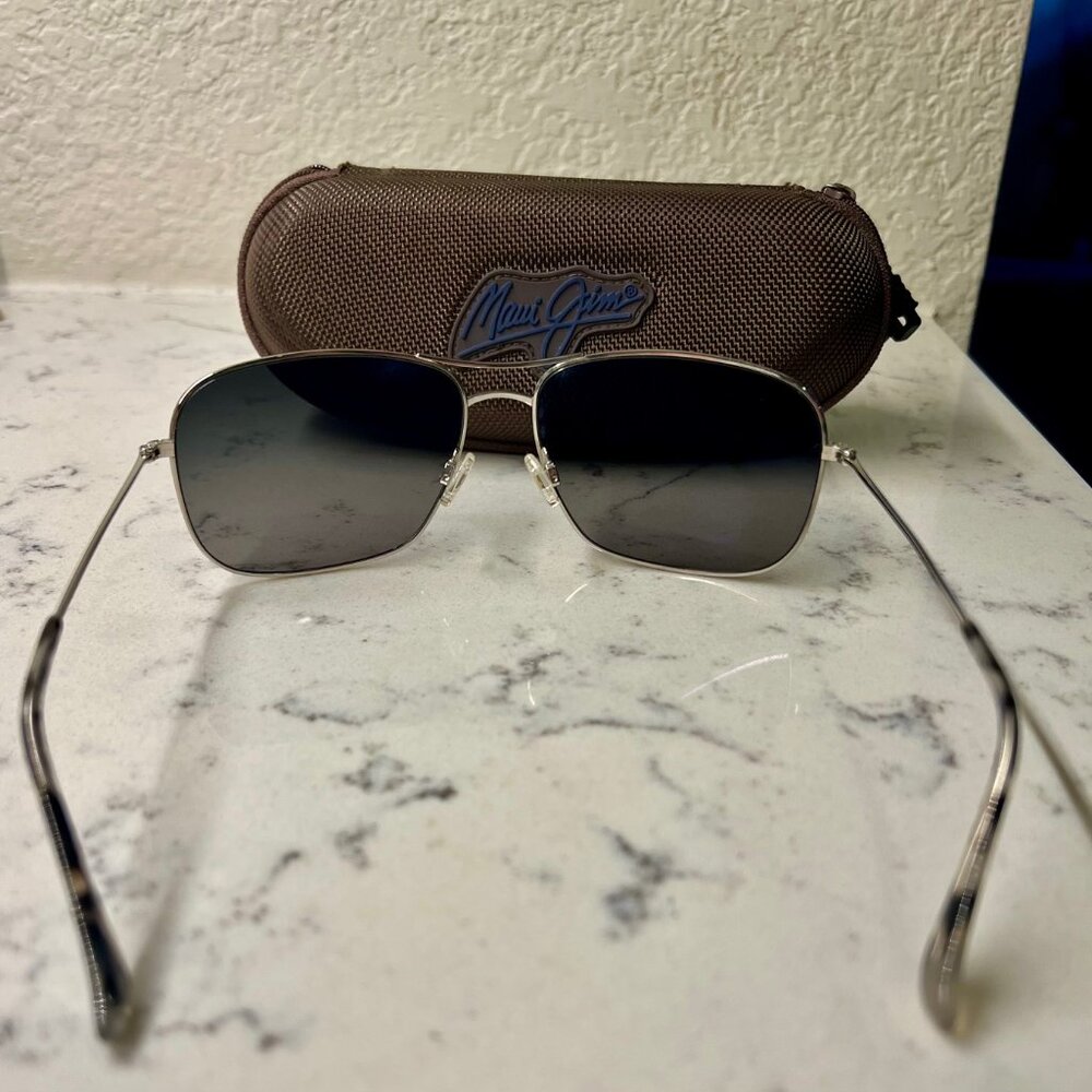 Maui Jim Wiki Wiki Polarized Aviator Sunglasses - Silver/Neutral Grey Lens - Picture 4 of 8